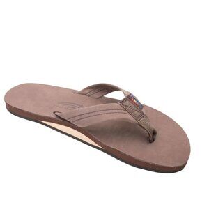 Rainbow Sandals Men's Leather Single Layer Wide Strap Arch Support -  Expresso